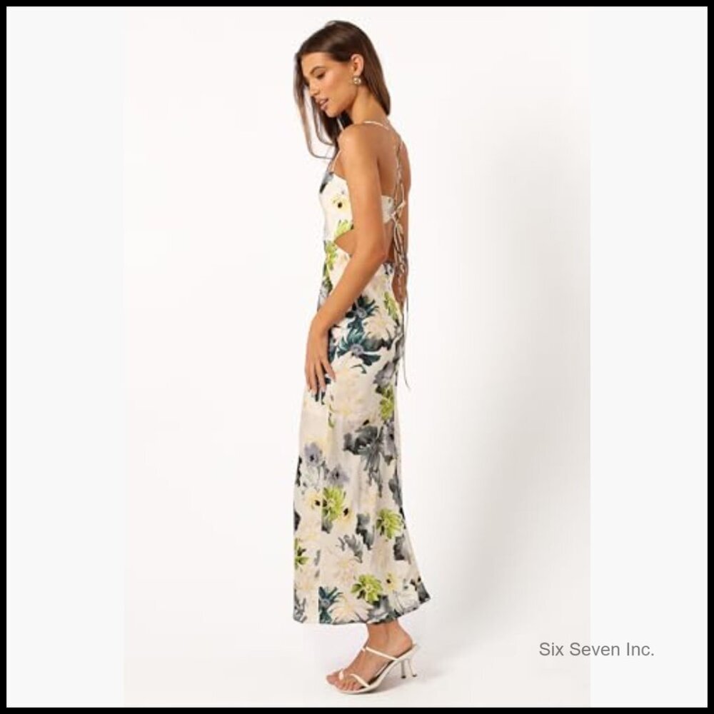 Maxi Dress with Halter Neckline and Side Cut Out Detail - Picture 4 of 6